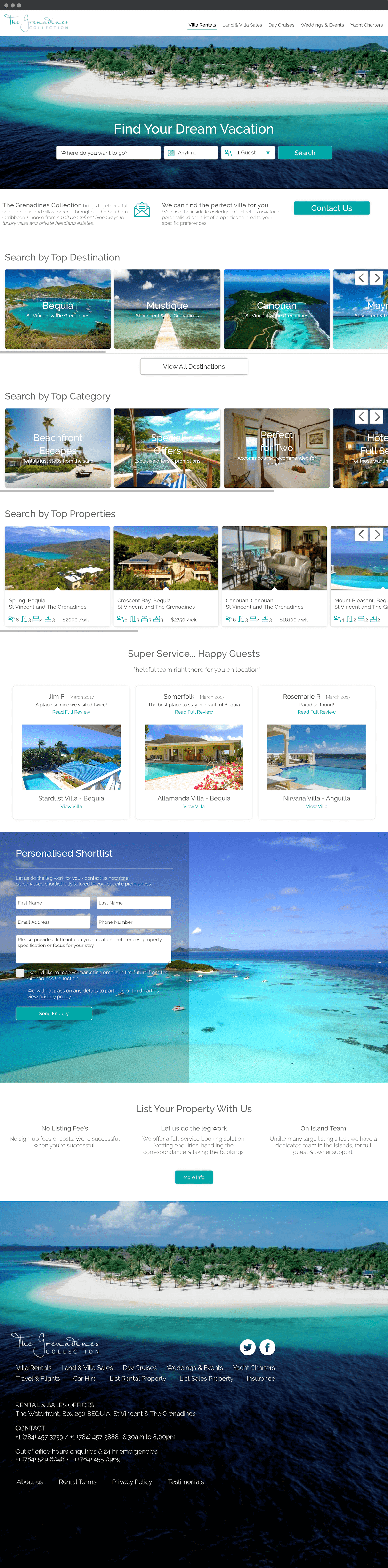 The Grenadines Collection Home Screen Mockup