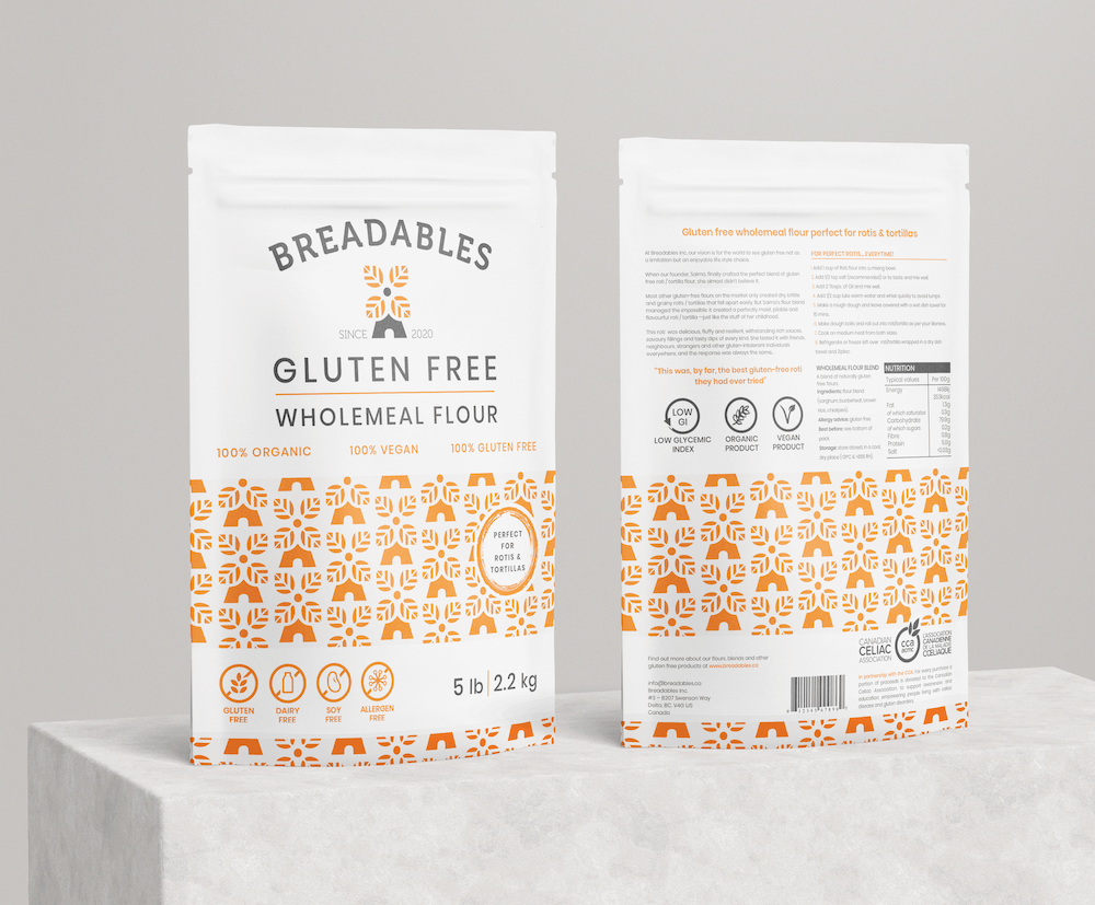 Breadables Gluten Free Flour Shopify Website Homepage